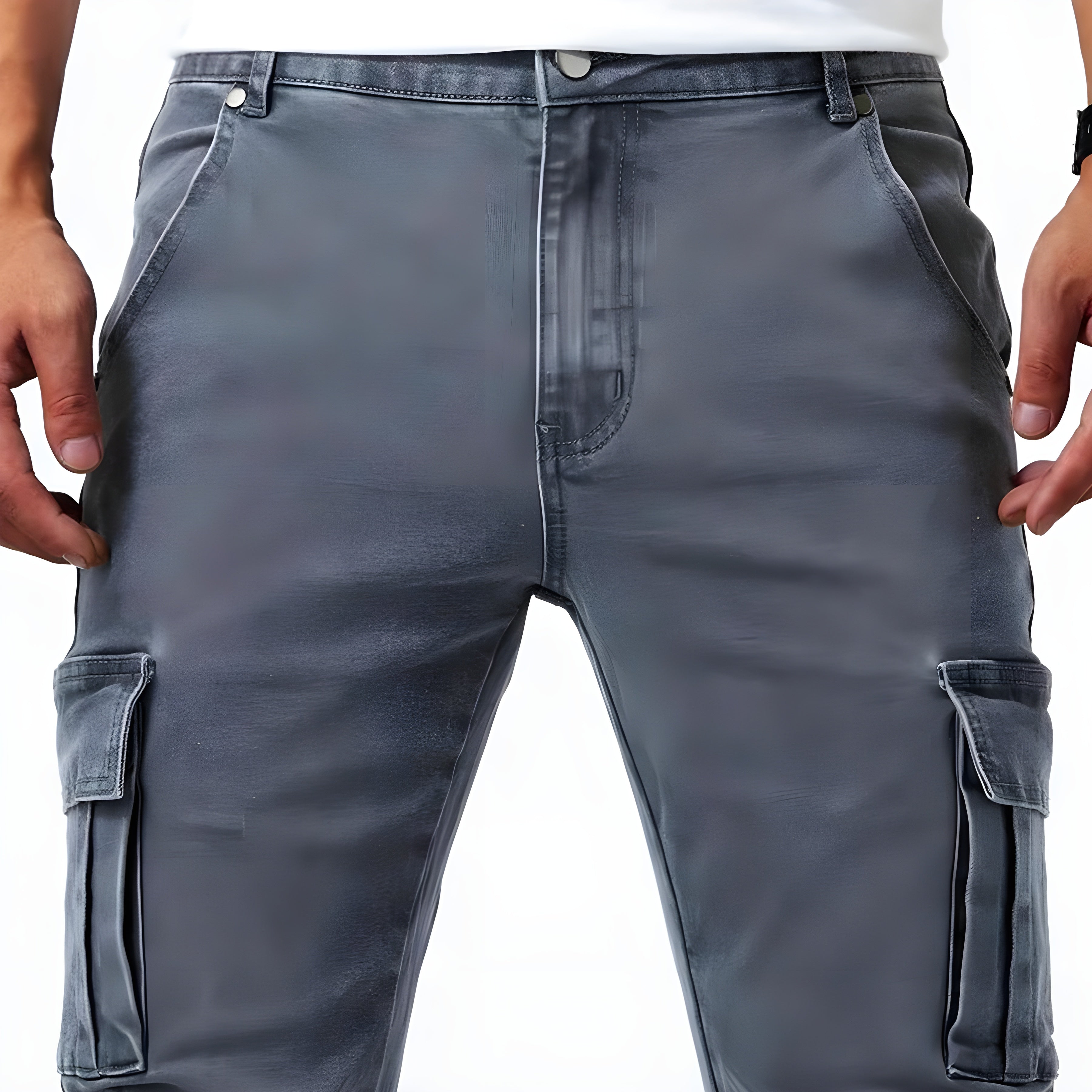 Stretch Denim Cargo-Hose