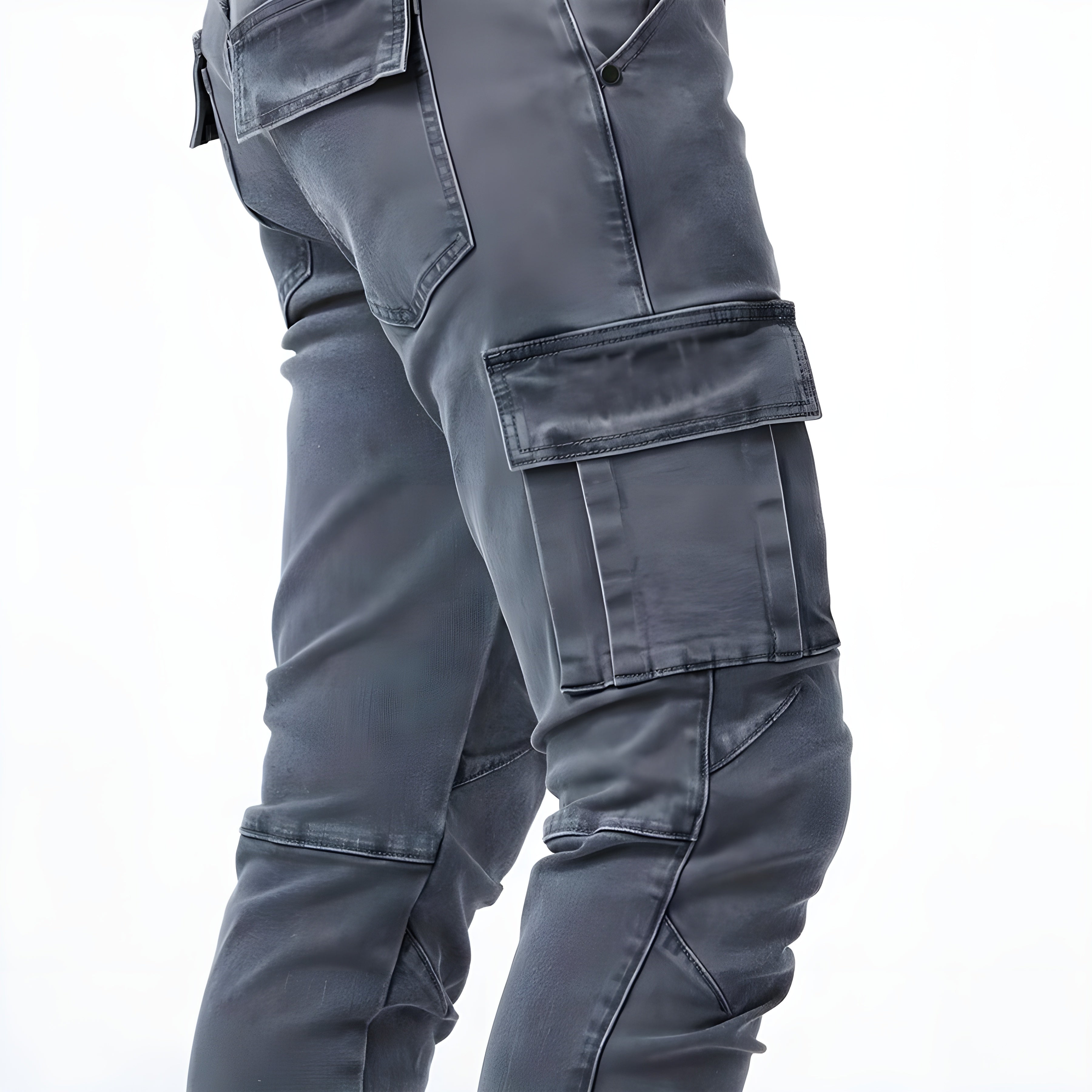 Stretch Denim Cargo-Hose